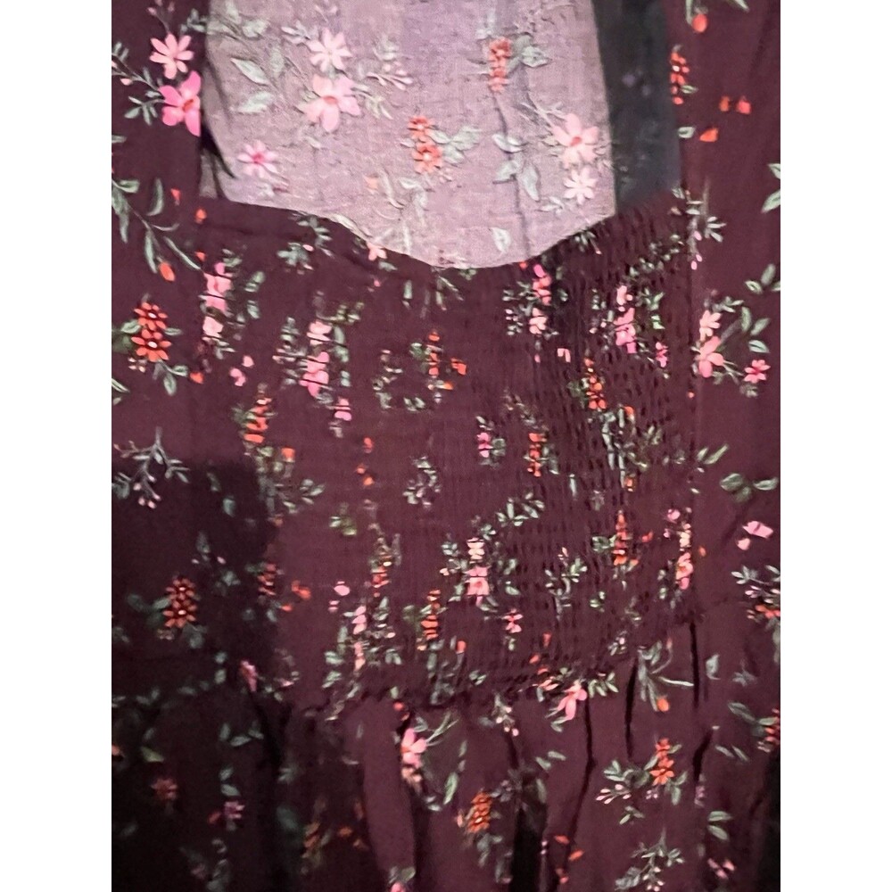 Old Navy Purple Floral Smocked Open Back Maxi Dress Purple 2X NWT - Picture 9 of 14